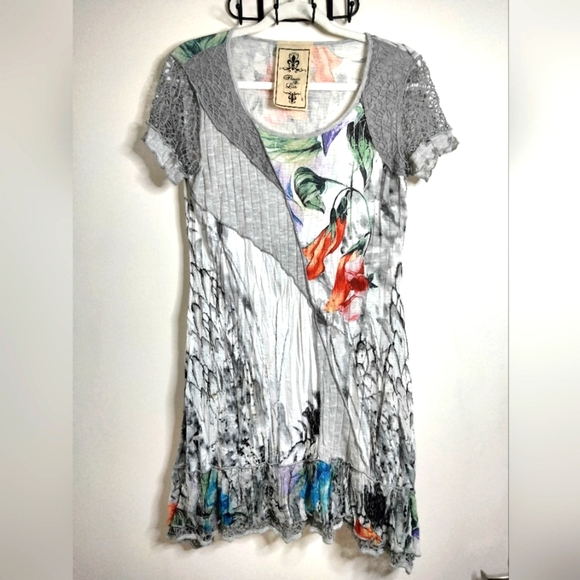 Anthropologie Tops - Fleur De Lis (Size S) Multicolored Textured Mix Media Lightweight Tunic Dress